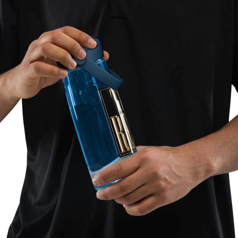Flip straw water bottle