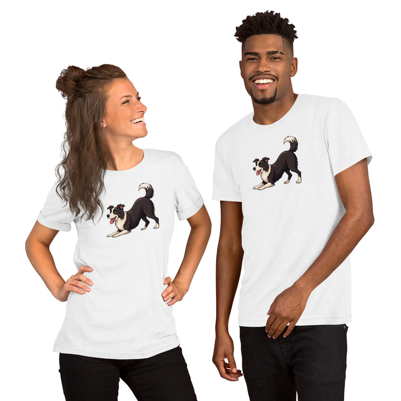 Downward Dog Border Collie Unisex T-Shirt