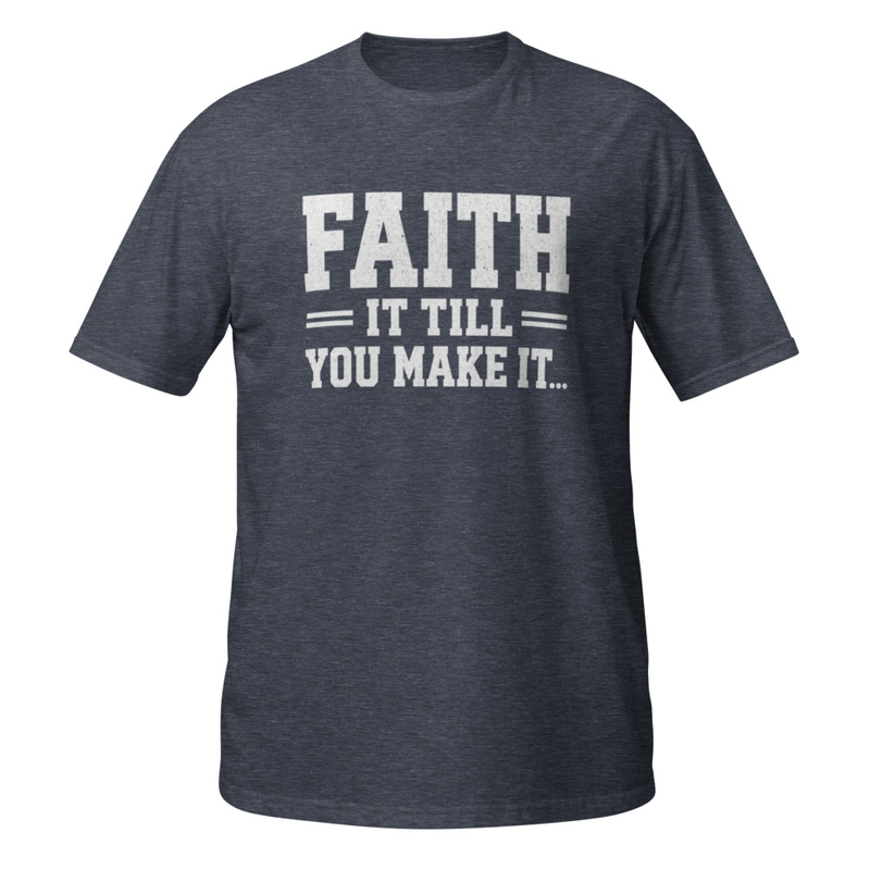 FAITH Short-Sleeve Unisex T-Shirt – XL, Heather Navy
