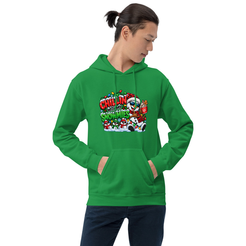 Chililn with my Snowmees Unisex Hoodie – L, Irish Green