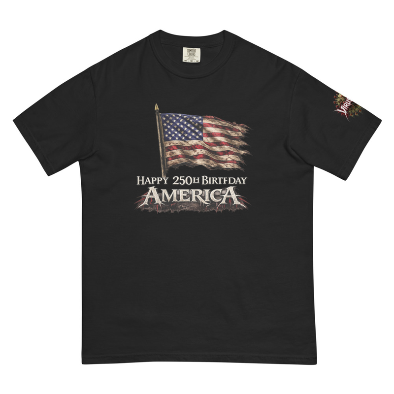 Virus Inc Happy Birthday America Unisex garment-dyed heavyweight t-shirt