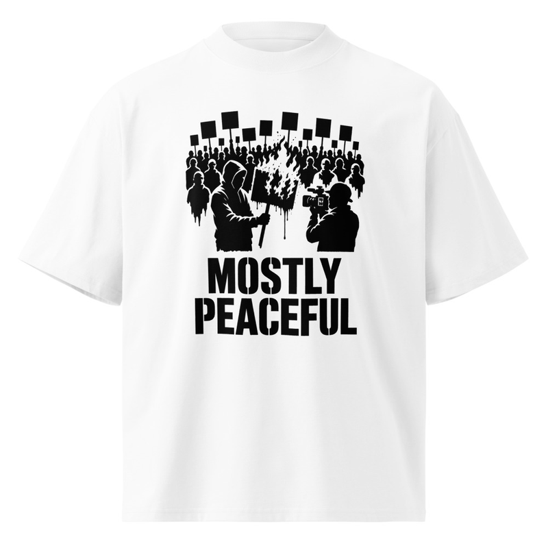 Mostly Peaceful oversized high neck t-shirt