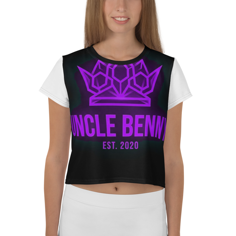 Uncle Benny ® Crown Flames Crop Tee Neon Purple EST. 2020