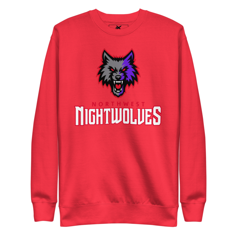 Northwest Nightwolves - Logo Crew Sweatshirt – XL, Team Red