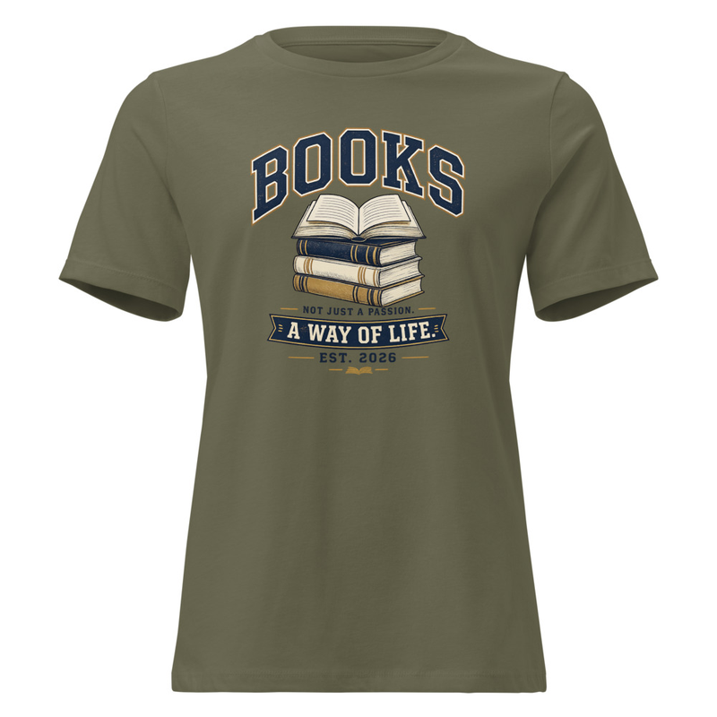 Book way of life Women's Relaxed T-Shirt – M, Military Green