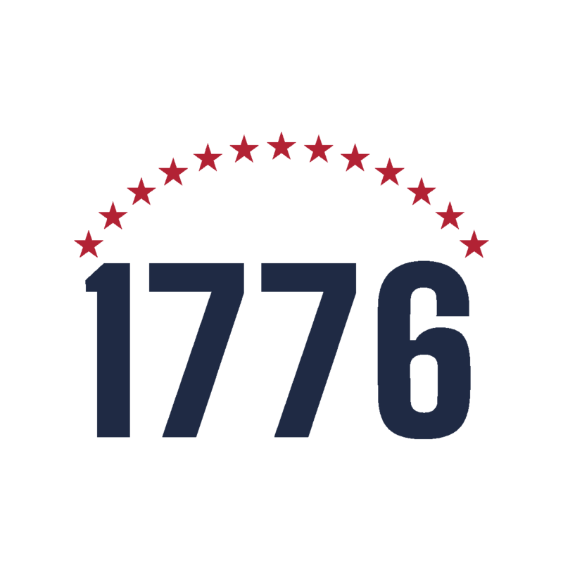 1776 thirteen stars sticker — Size: 5.5″×5.5″, Color: White