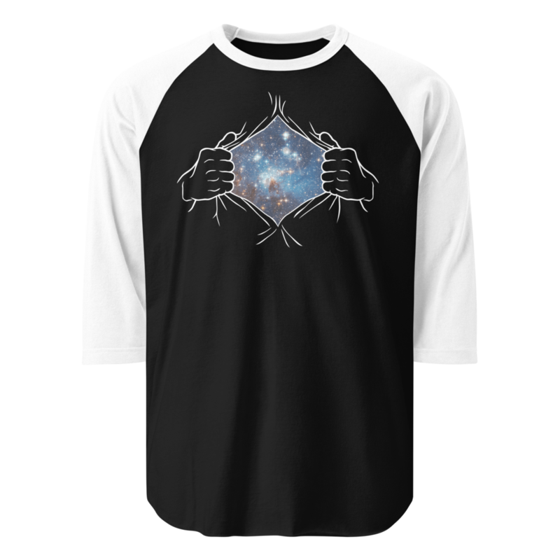 JF Tiger’s Famous Blue Galaxy 3/4 Sleeve Raglan Shirt — front