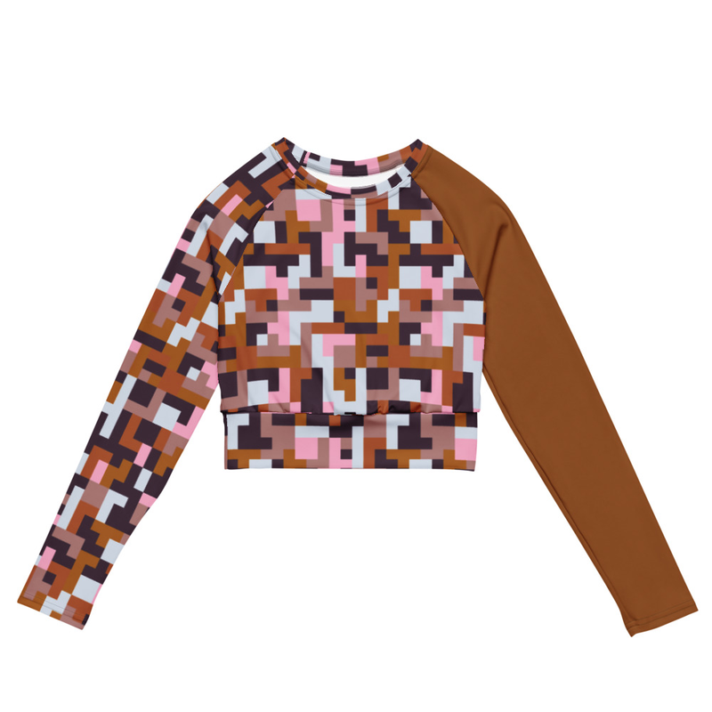 Recycled long-sleeve crop top