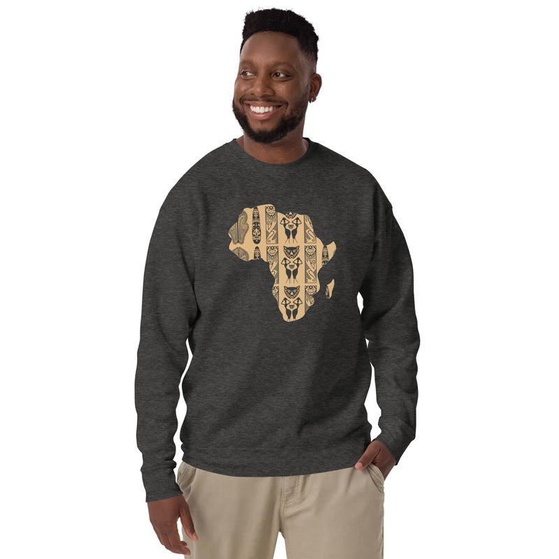 AFRIKA10V Unisex Premium Sweatshirt – 3XL, Charcoal Heather