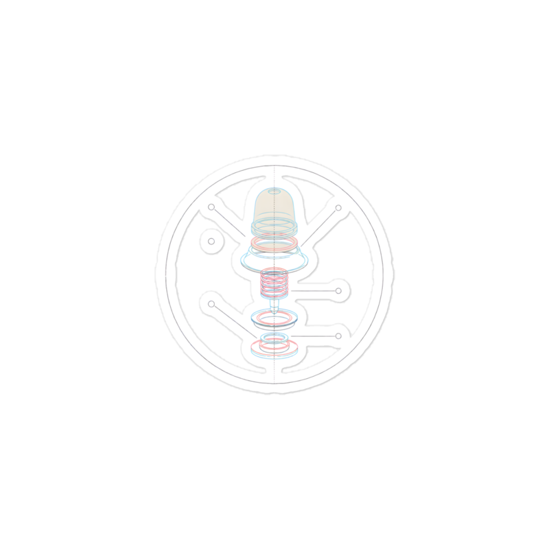 Exploded Bumper Diagram Sticker (Artist Series) mockup
