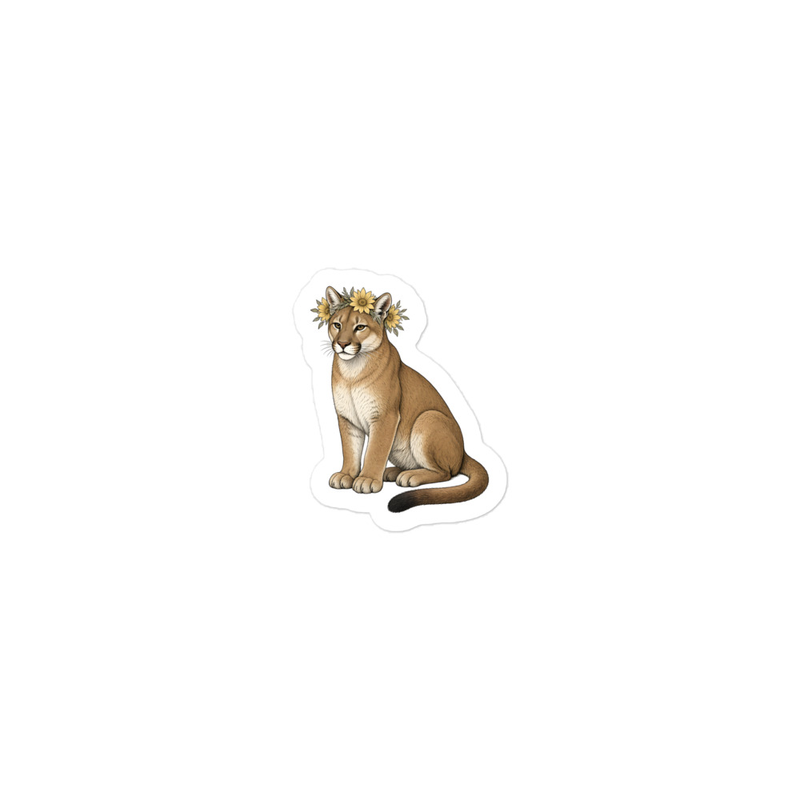 Florida Panther Flower Crown Sticker — Floof
