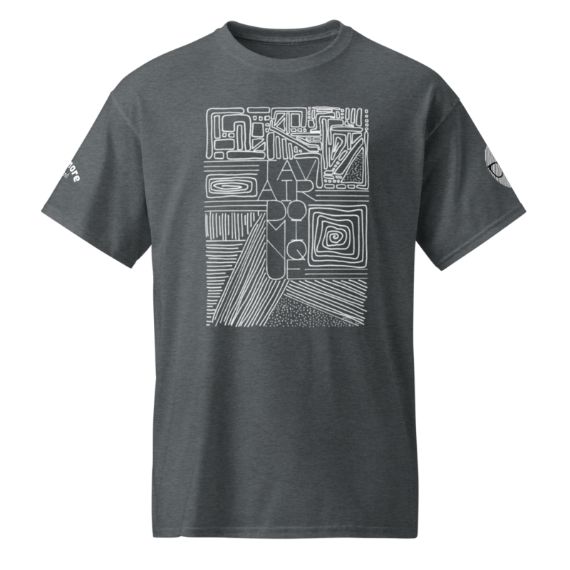 Stacked Name Design Inverted + Sleeve Logos - T-Shirt