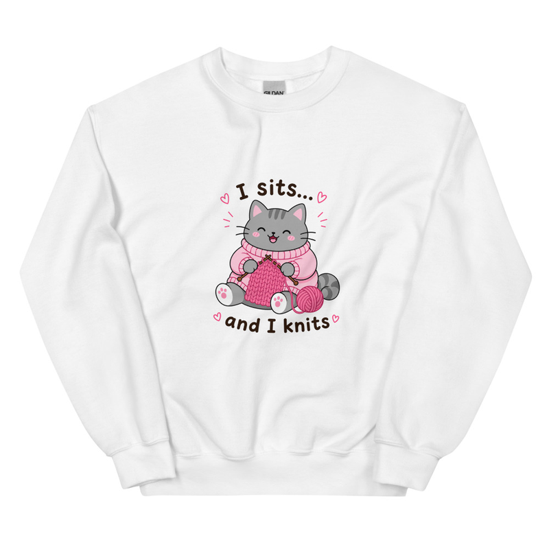 Grey Cat Knitting Jumper – 5XL, White