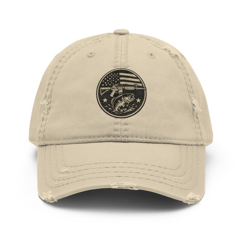 Freedom, Firearms, and Fishing Distressed Dad Hat