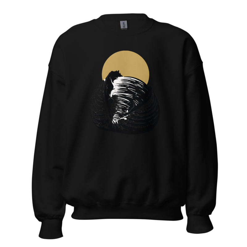 Linocut Ear Sun Crewneck (Artist Series) — Sourdough Baking merch