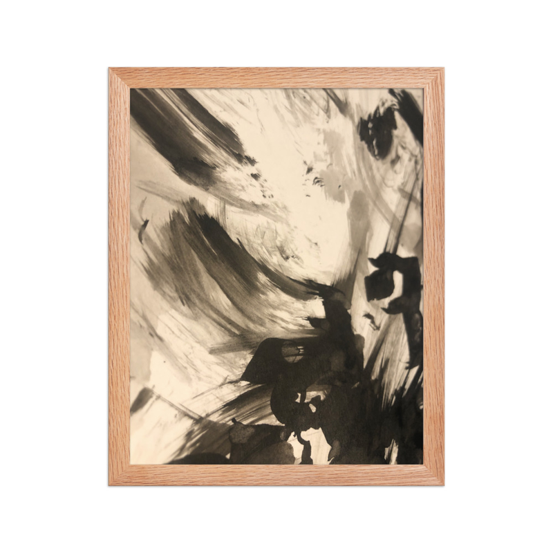 Perceptual Field 0157 – The Shape of a Thought – Framed Print – 11″×14″, Red Oak