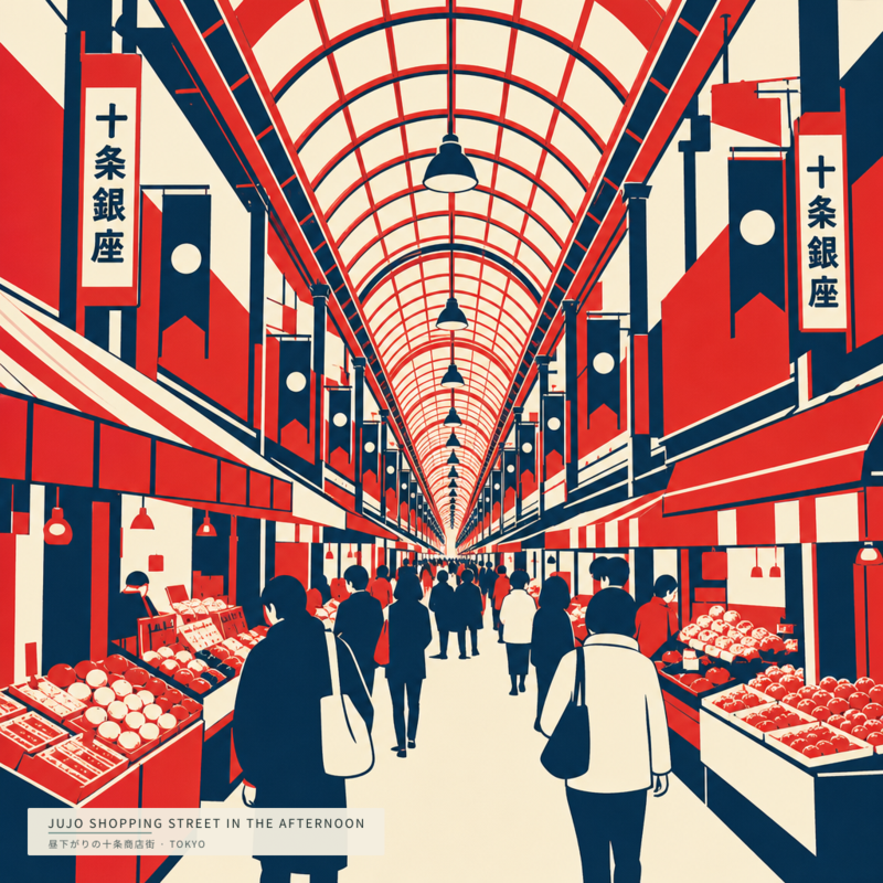 Jujo Shopping Street in the Afternoon(昼下がりの十条商店街)のアートワーク