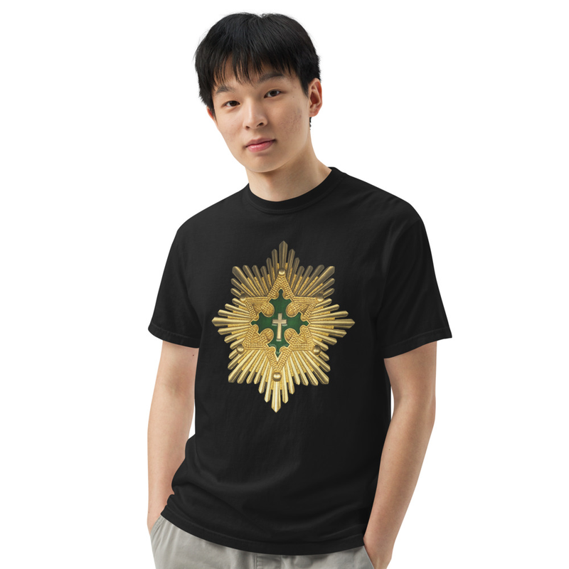 Unisex Imperial Order of the Holy Trinity garment-dyed heavyweight t-shirt – M, Black
