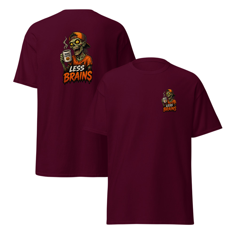 Less Brains Unisex classic tee – M, Maroon