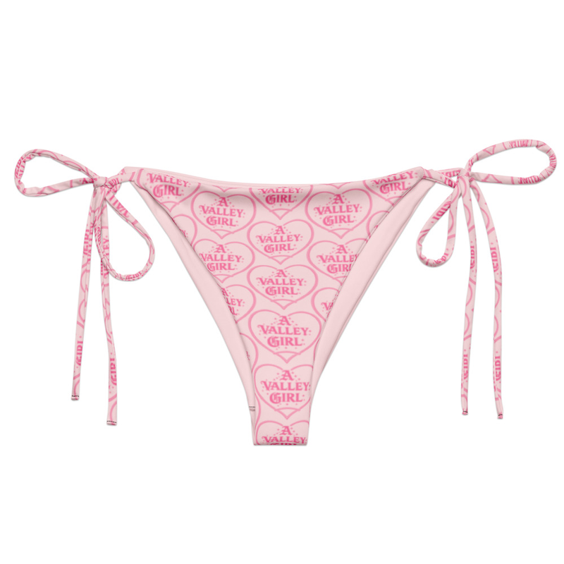 "A Valley Girl" all-over print string bikini bottom