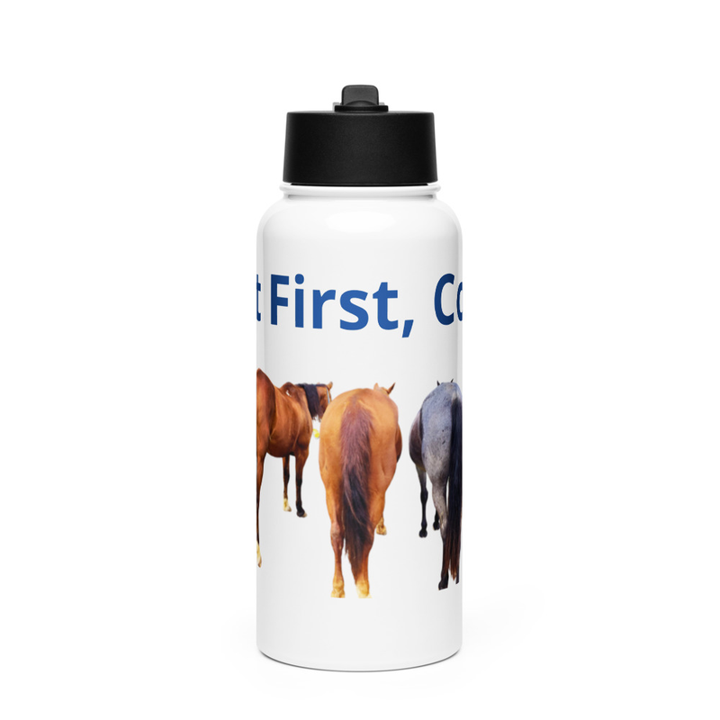 BHF Butt First Stainless steel water bottle with a straw lid