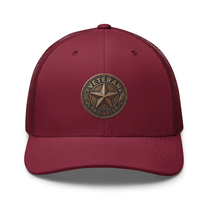 Veteran Tailgater Trucker Cap – One size, Cranberry