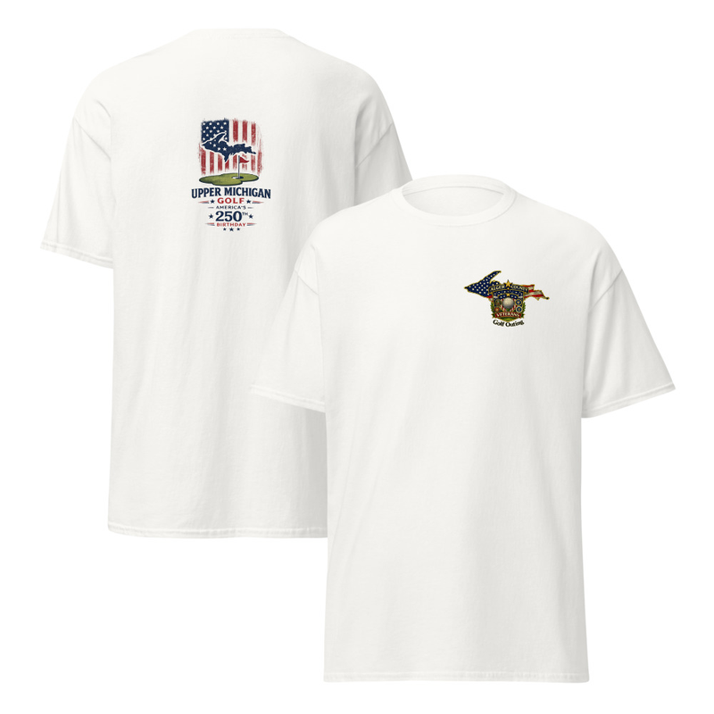 Alger County Veteran's Golf Outing Logo #4 Unisex classic tee – XL, White