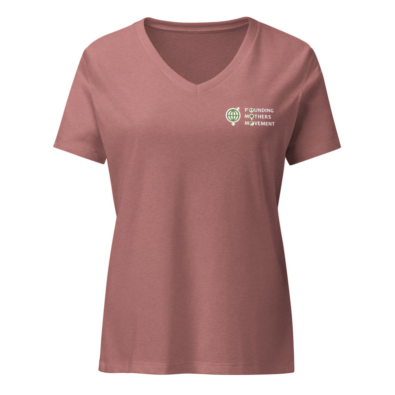 Embroidered FMM Women’s relaxed v-neck t-shirt – Image 3