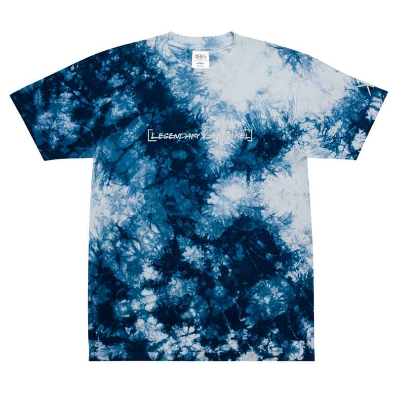 [ legendary ] Oversized Tie-Dye Tee – 2XL, Navy / White