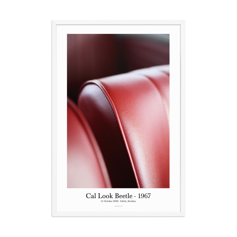 Cal Look Beetle 1967 – Framed Interior Wall Art – 24″×36″, White