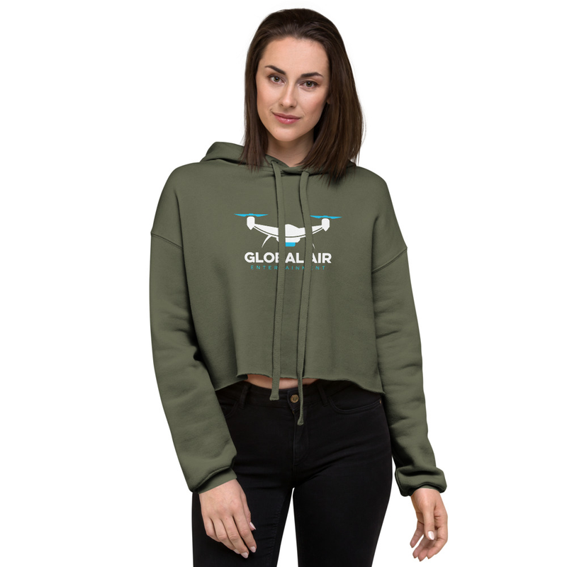 Crop Hoodie – S, Military Green