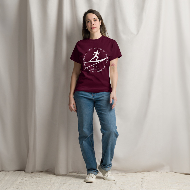 Running into Purpose Unisex classic tee – M, Maroon