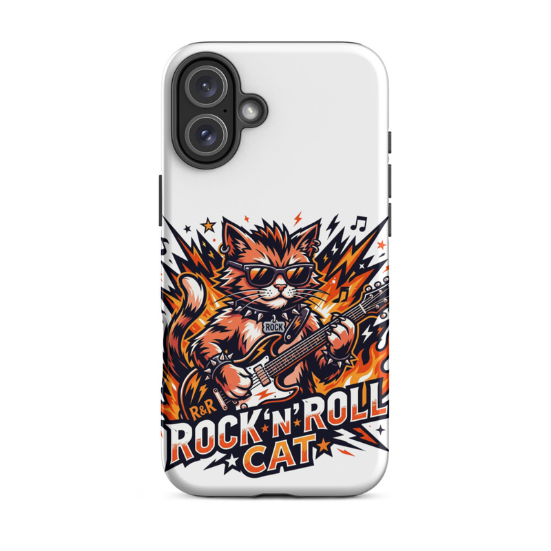 Tough Case for iPhone®: Rock N Roll Cat – iPhone 16 Plus, Matte