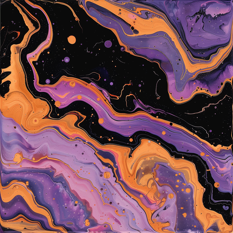 Purple Orange Black Paint Drip Flip-Flops House or Outdoor Slippers