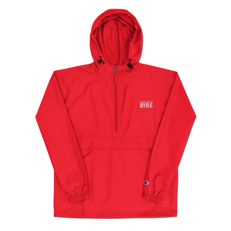 "Diaz" Embroidered Champion Premium Jacket – S, Scarlet