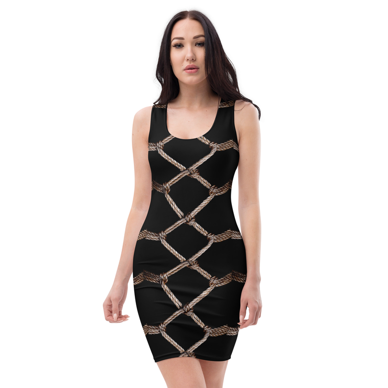 "Shibari Chic" Diamond Rope Bodycon Dress