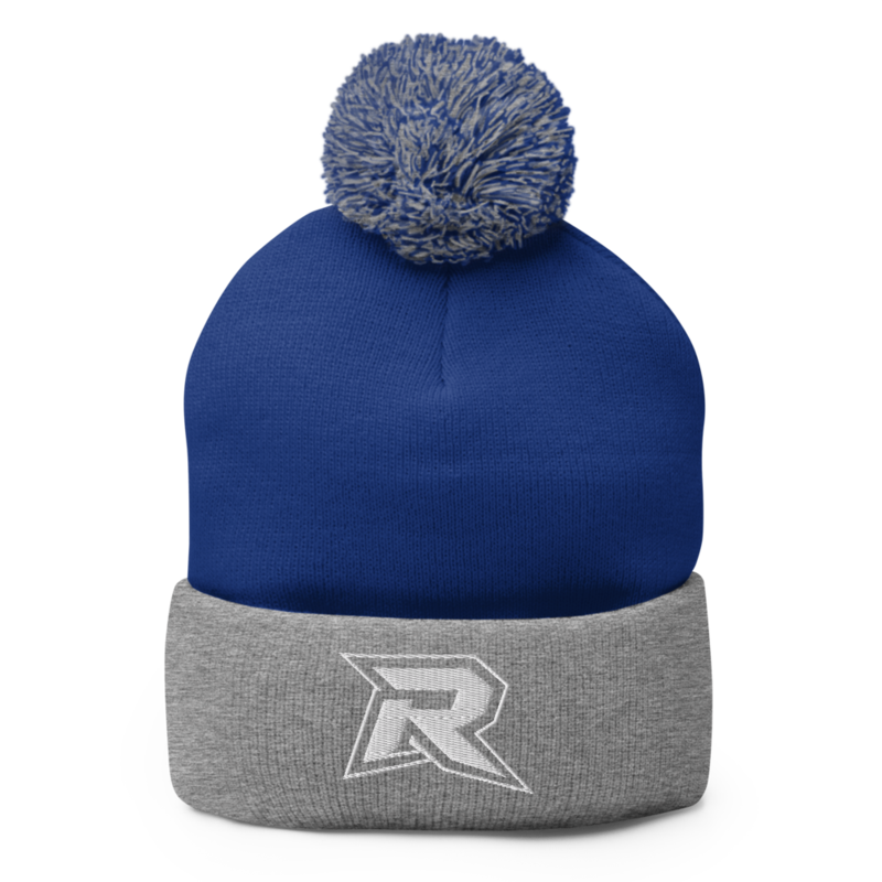 "R" Pom-Pom Beanie