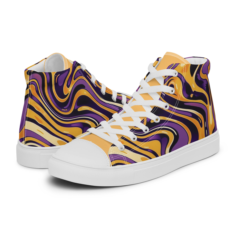 Purple & Gold Lake Show Men’s high top canvas shoes