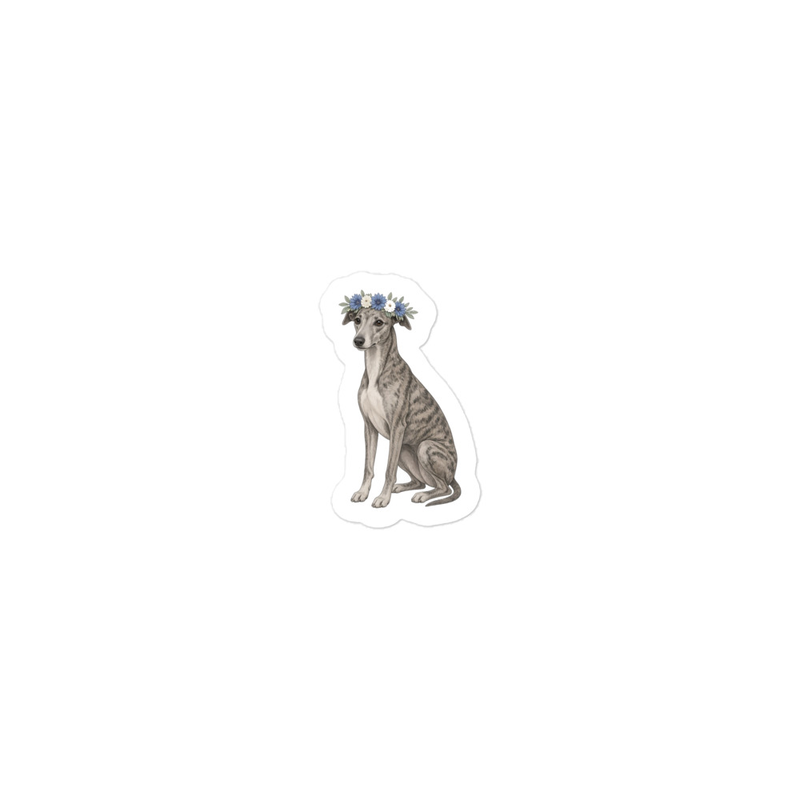 Flower Crown Greyhound Sticker — Floof