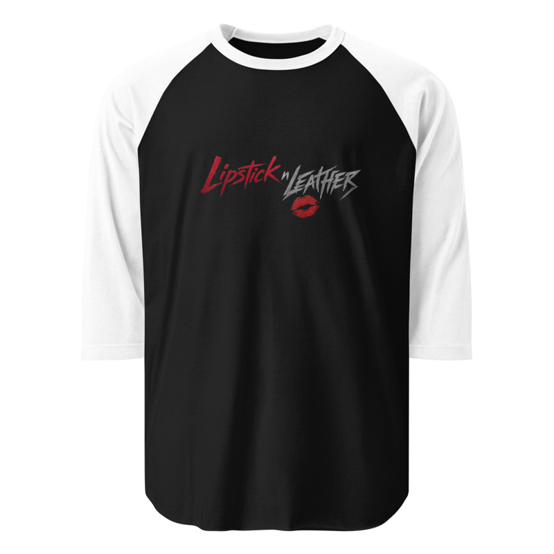 Lipstick'n Leather 3/4 sleeve raglan shirt