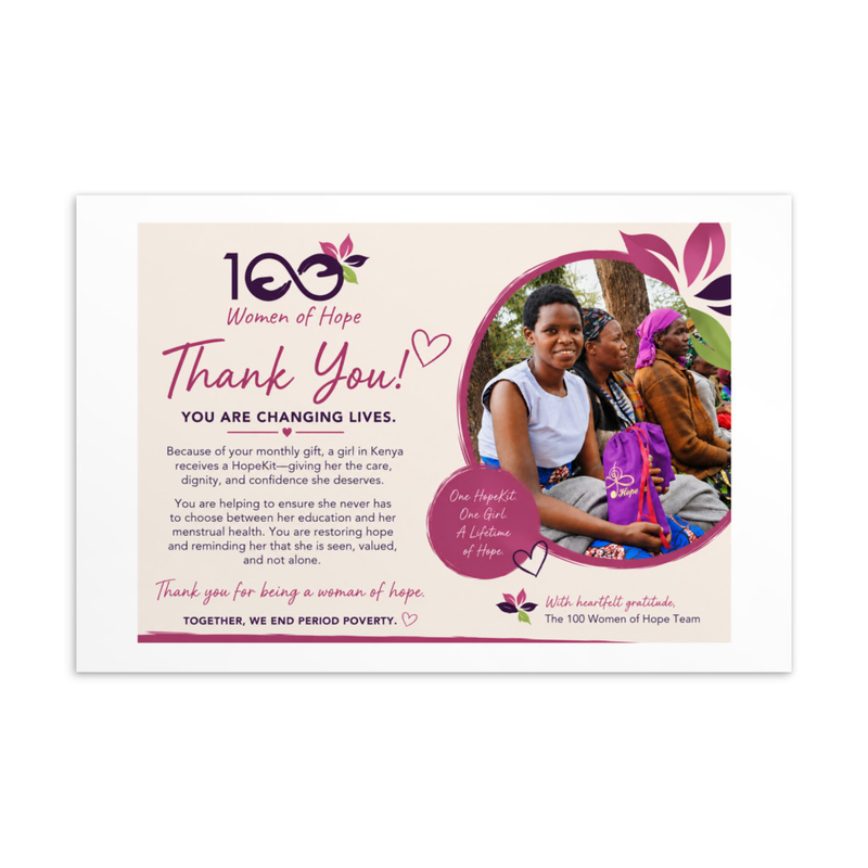 100 Women of Hope Postcard