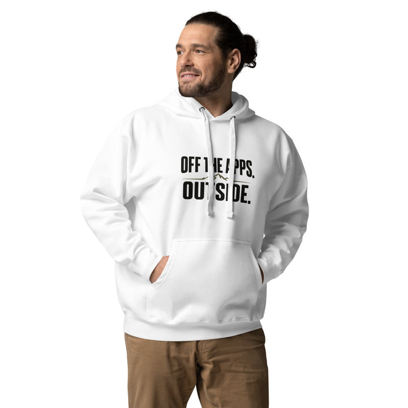 Off the Apps, outside - Unisex Hoodie – XL, White