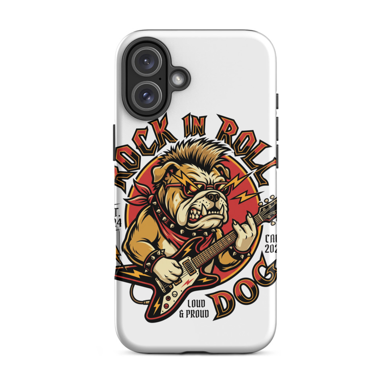 Tough Case for iPhone®: Rock N Roll Dog – iPhone 16 Plus, Matte
