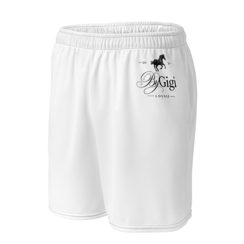 white sweatshorts