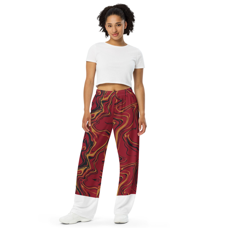 All-over print unisex wide-leg pants