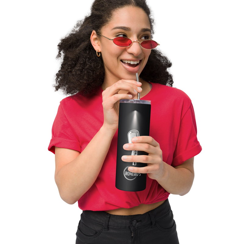 Open Mic Stainless Steel Tumbler with Metal Straw