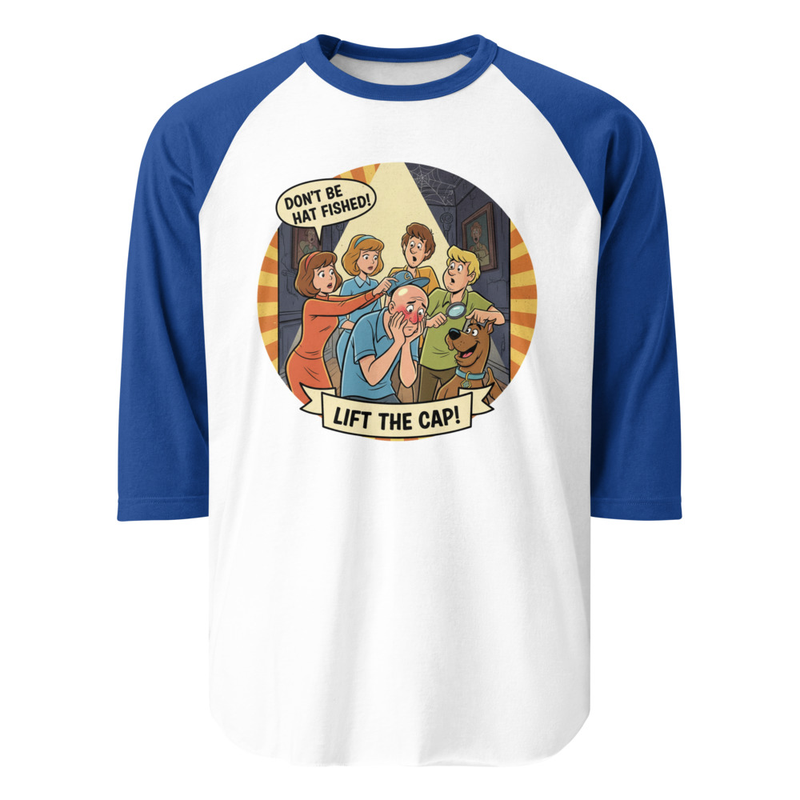 3/4 sleeve raglan shirt copy – XS, White/Royal