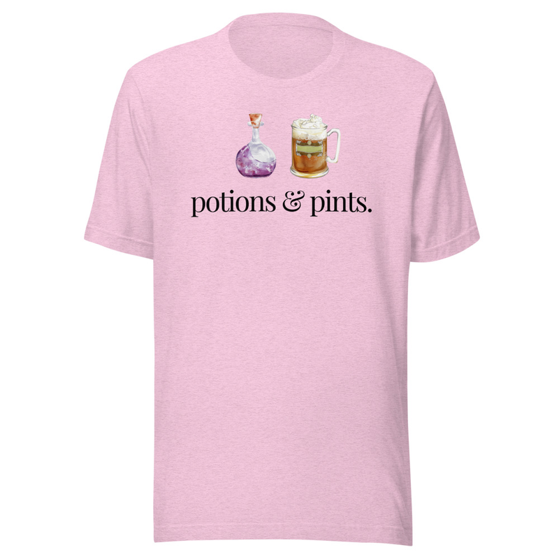 Potions & Pints Tee – XS, Heather Prism Lilac
