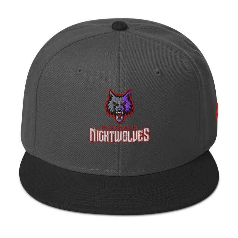 Northwest Nightwolves - Logo Snapback Hat – One size, Black / Charcoal gray / Charcoal gray