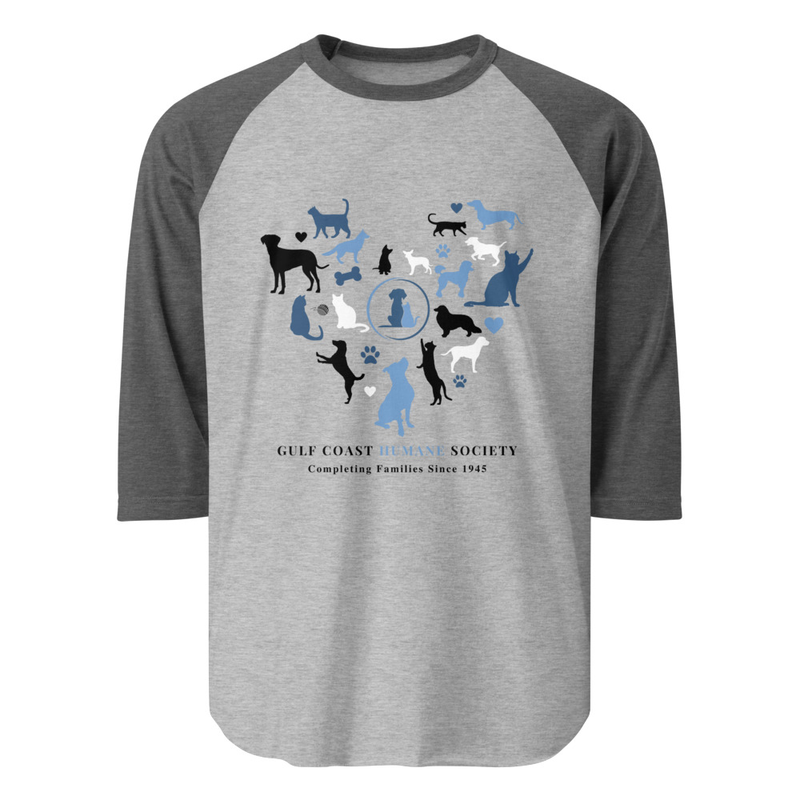 GCHS Heart 3/4 sleeve raglan shirt thumbnail 2